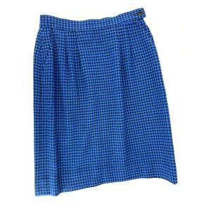 Miss Pendleton Size 8 Royal Blue Black Houndstooth Wool Pencil Skirt Size 8